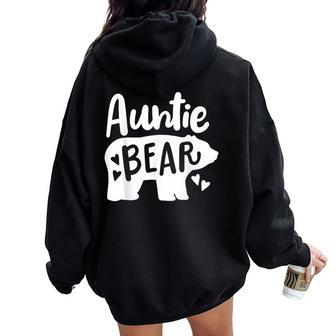 Auntie Aunt Auntie Bear Women Oversized Hoodie Back Print - Seseable