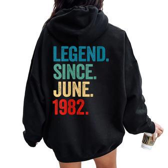 Awesome Since June 1982 Vintage 42Nd Birthday Women Women Oversized Hoodie Back Print - Monsterry UK