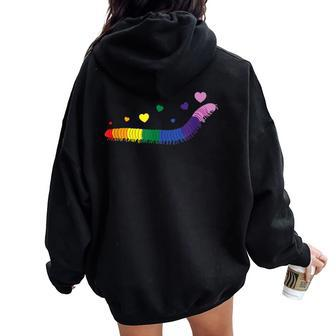 Awesome Rainbow Millipede For Lgbtq Gay Millipede Pet Owner Women Oversized Hoodie Back Print - Monsterry CA