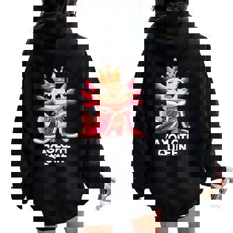 Axolotl Queen Cute Kawaii Axolotl Women Oversized Hoodie Back Print | Mazezy