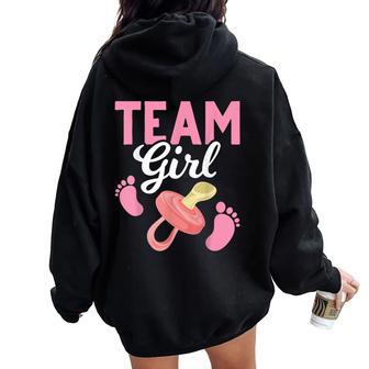 Baby Announcement Future Parents Team Girl Gender Reveal Women Oversized Hoodie Back Print - Thegiftio UK