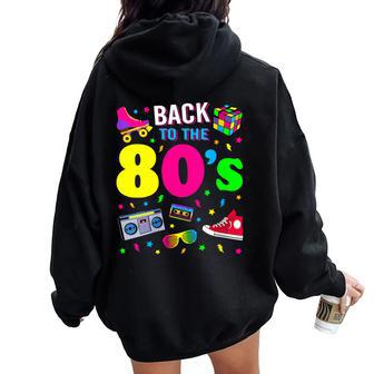 Back To 80'S 1980S Vintage Retro Eighties Costume Party Women Oversized Hoodie Back Print - Monsterry DE