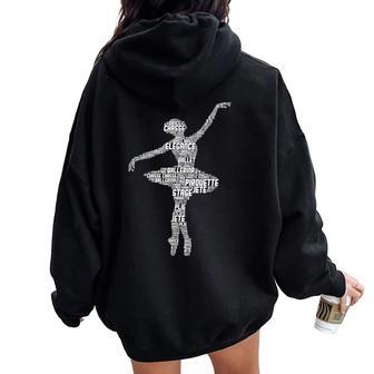Ballerina Ballet Girls Women Women Oversized Hoodie Back Print - Thegiftio UK