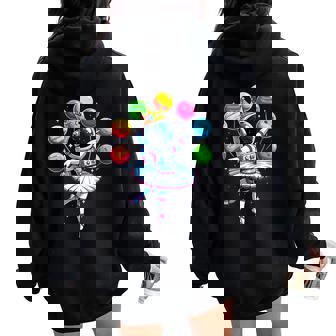 Ballerina Girl Space Astronaut Women Oversized Hoodie Back Print | Mazezy