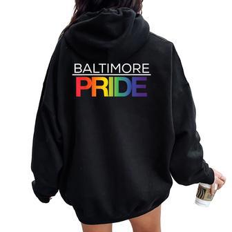 Baltimore Pride Lgbtq Rainbow Women Oversized Hoodie Back Print - Monsterry