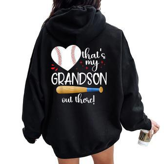 Baseball Grandma Thats My Grandson Out There Women Women Oversized Hoodie Back Print | Mazezy UK