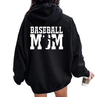 Baseball Mom Featuring Baseball Catcher Women Oversized Hoodie Back Print - Monsterry