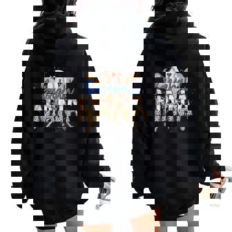 Baseball Nana Game Day Leopard Retro Baseball Mother's Day Women Oversized Hoodie Back Print | Seseable UK