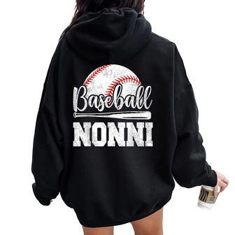 Baseball Nonni Baseball Player Game Day Mother's Day Women Oversized Hoodie Back Print | Mazezy