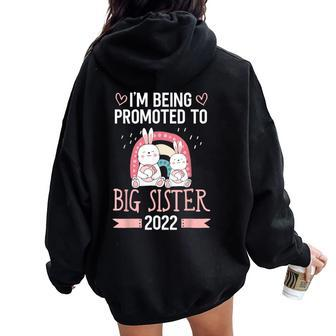 Become Promoted To Big Sister 2022 Women Oversized Hoodie Back Print - Monsterry CA