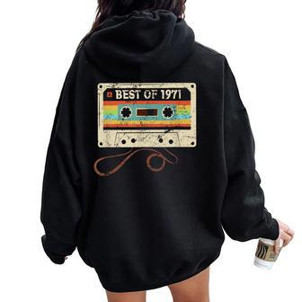 Best Of 1971 53 Year Old Bday Party 53Rd Birthday Women Oversized Hoodie Back Print - Thegiftio UK