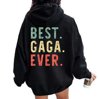 Best Gaga Ever Family Retro Vintage Grandma Women Oversized Hoodie Back Print - Monsterry UK