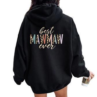 Best Mawmaw Ever Leopard Print Mother's Day Women Oversized Hoodie Back Print - Monsterry