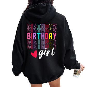 Birthday For Girl Retro Text Awesome Cute Birthday Party Women Oversized Hoodie Back Print - Thegiftio UK