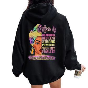 Black Mom Queen Melanin Afro African Mama Women Oversized Hoodie Back Print - Monsterry UK