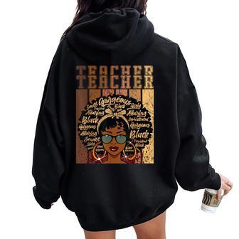 Black Smart Teacher Afro Love Melanin African American Women Women Oversized Hoodie Back Print - Monsterry AU