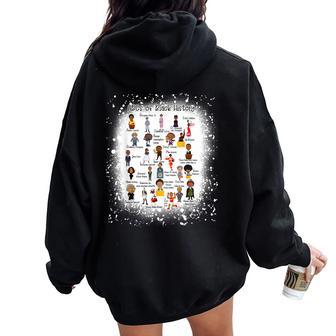 Bleached Abcs Of Black History Month Pride Teacher Women Oversized Hoodie Back Print - Thegiftio UK