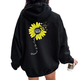 Blessed To Be Called Nana Happy Sunflower Family Women Oversized Hoodie Back Print - Monsterry AU