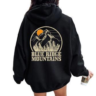 Blue Ridge Mountains Vintage Vintage Hiking Camping Women Oversized Hoodie Back Print - Monsterry CA