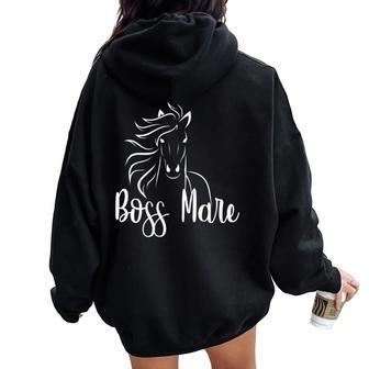 Boss Mare- Horse Lover T For Equestrians Women Oversized Hoodie Back Print - Monsterry UK