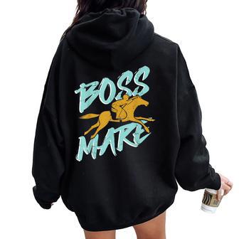 Boss Mare Horse Riding Boss Women Oversized Hoodie Back Print - Monsterry AU