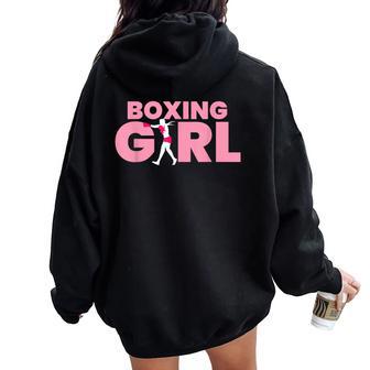 Boxing Girl Gloves Boxer Coach Boxing Girls Sports Women Oversized Hoodie Back Print - Thegiftio UK