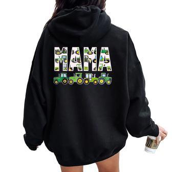 Boy Mama Farm Tractor Mom Mother's Day Women Oversized Hoodie Back Print - Monsterry UK
