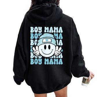 Boy Mama Retro For Mother Of Boys Mom Of Sons Women Oversized Hoodie Back Print - Monsterry DE