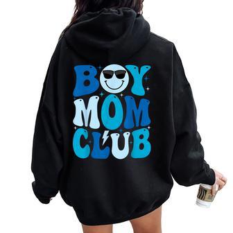 Boy Mom Club Mother's Day Groovy Mother Mama Women Oversized Hoodie Back Print - Monsterry AU