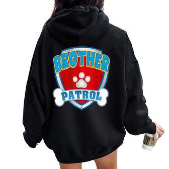 Brother Of The Birthday Boy Girl Dog Paw Family Matching Women Oversized Hoodie Back Print - Monsterry DE