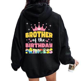 Brother Of The Birthday Princess Girl Matching Family Women Oversized Hoodie Back Print | Mazezy CA