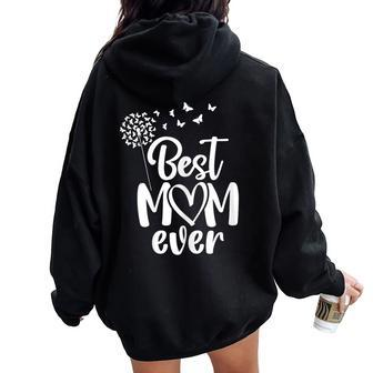 Butterflies Best Mom Ever From Daughter Son On Mother's Day Women Oversized Hoodie Back Print - Seseable