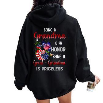 Butterfly Being A Grandma Is An Honor Being A Great Grandma Women Oversized Hoodie Back Print - Monsterry CA