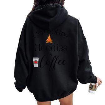 Campfire S And Coffee Women Oversized Hoodie Back Print - Monsterry CA