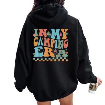 Camping In My Camping Era Retro Groovy Summer For Women Women Oversized Hoodie Back Print - Thegiftio UK
