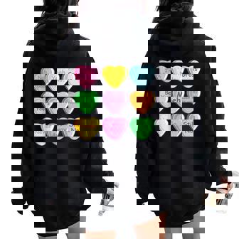 Candy Heart Valentines Day Sarcastic Love Joke Women Oversized Hoodie Back Print | Mazezy