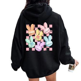 Candy Sweet Bunny Bible Christian Easter Day Girl Boy Women Oversized Hoodie Back Print | Mazezy