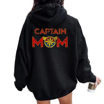 Captain Mom Superhero Mother Hero Idea Women Oversized Hoodie Back Print - Monsterry UK