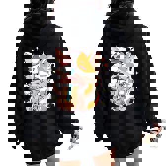 Cat Boba Tea Bubble Lover Anime Kawaii Girl N Women Oversized Hoodie Back Print - Thegiftio