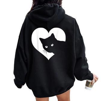 Cat Lover Who Loves Cats For Girls Women Oversized Hoodie Back Print - Thegiftio UK