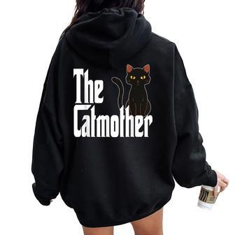 Cat Mother The Catmother Crazy Cat Mom Mama Women Oversized Hoodie Back Print - Seseable