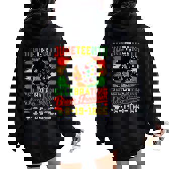 Celebrating Junenth Freedom 1865 Emancipation Black Women Women Oversized Hoodie Back Print - Seseable