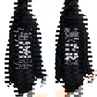 Chapter 18 Est 2006 Happy 18Th Birthday For Girls Women Oversized Hoodie Back Print - Thegiftio