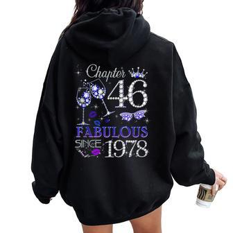 Chapter 46 Est 1978 46 Years Old 46Th Birthday Queen Women Oversized Hoodie Back Print - Seseable