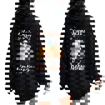 Chasing The Rainbow Chicken Egg Women Oversized Hoodie Back Print | Mazezy