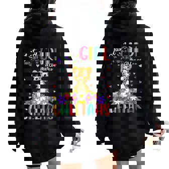 Cheetah Lover Just A Girl Who Loves Cheetahs Women Oversized Hoodie Back Print - Thegiftio