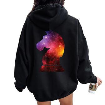 Chess Player Horse Knight Piece Chess Lover Women Oversized Hoodie Back Print - Monsterry DE