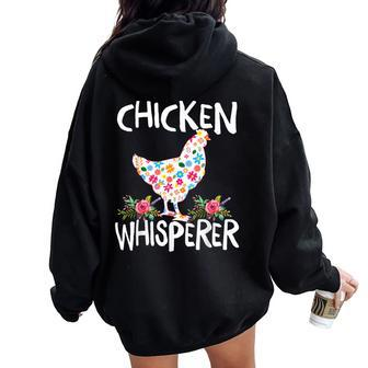 Chicken Whisperer Chicken For Farmer Women Women Oversized Hoodie Back Print - Thegiftio UK