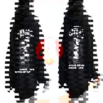 Chinese Food Lover Cute Panda Bear Noodle Asian Fun Foodie Women Oversized Hoodie Back Print - Thegiftio