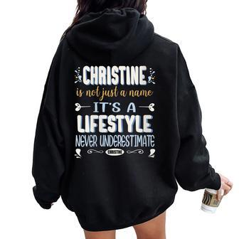 Christine Is Not Just A Name It's Lifestyle Christine Women Oversized Hoodie Back Print - Monsterry CA